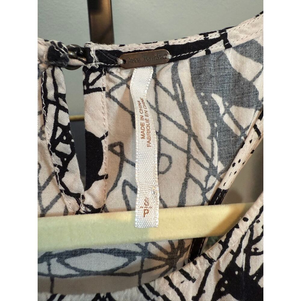 $128 Free People La Mar High-Low Cream/Black Maxi Dress- SM - Picture 5 of 5